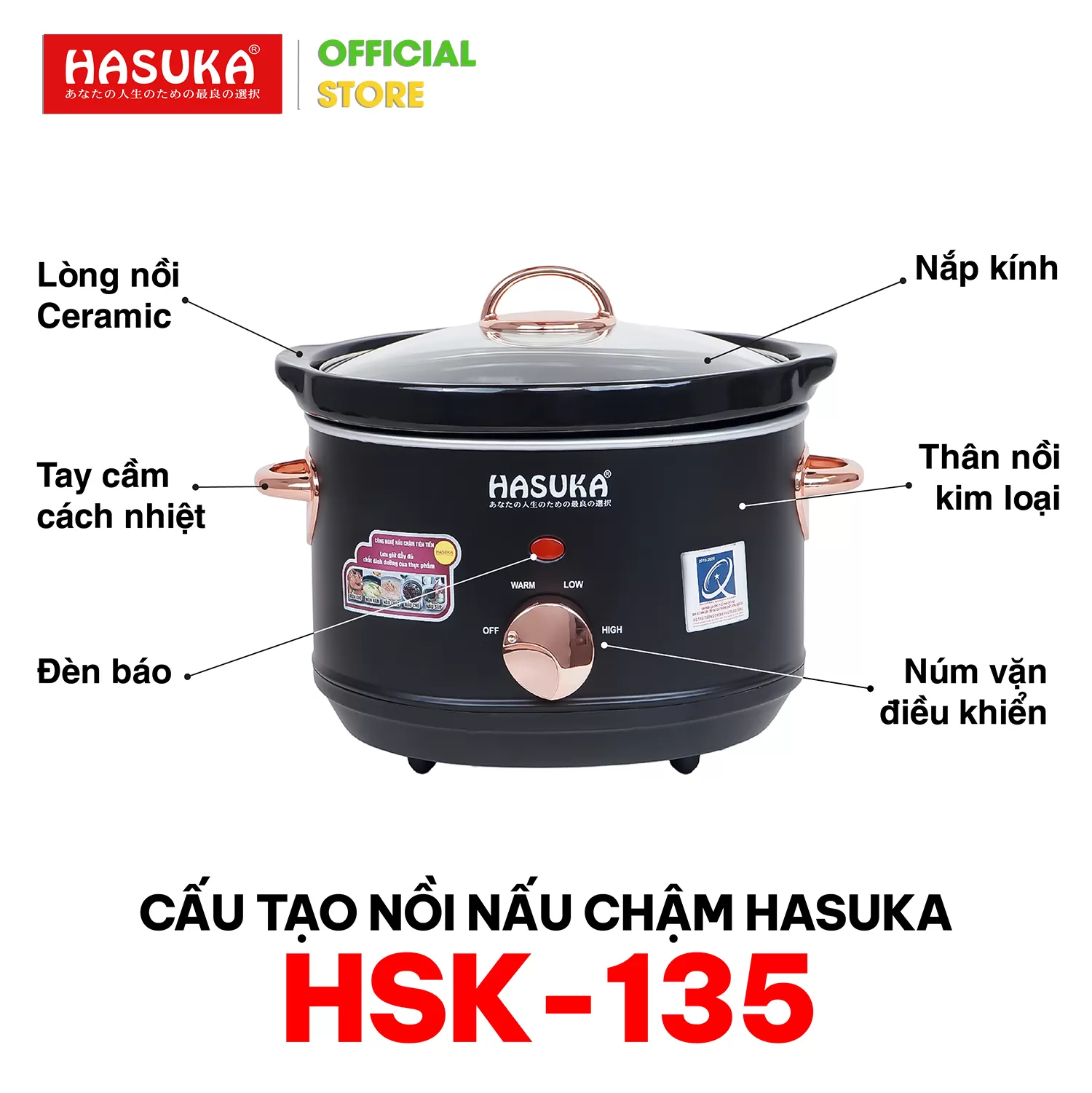 NỒI NẤU CHẬM ĐA NĂNG HASUKA HSK-135
