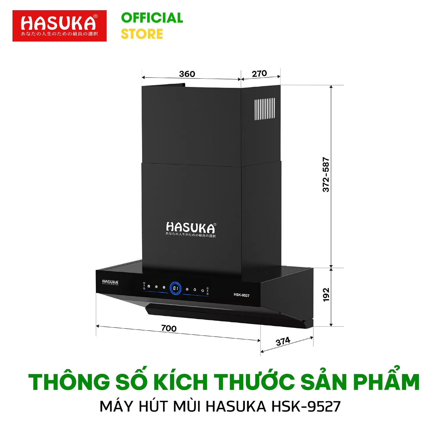 MÁY HÚT MÙI THÔNG MINH HASUKA HSK-9527