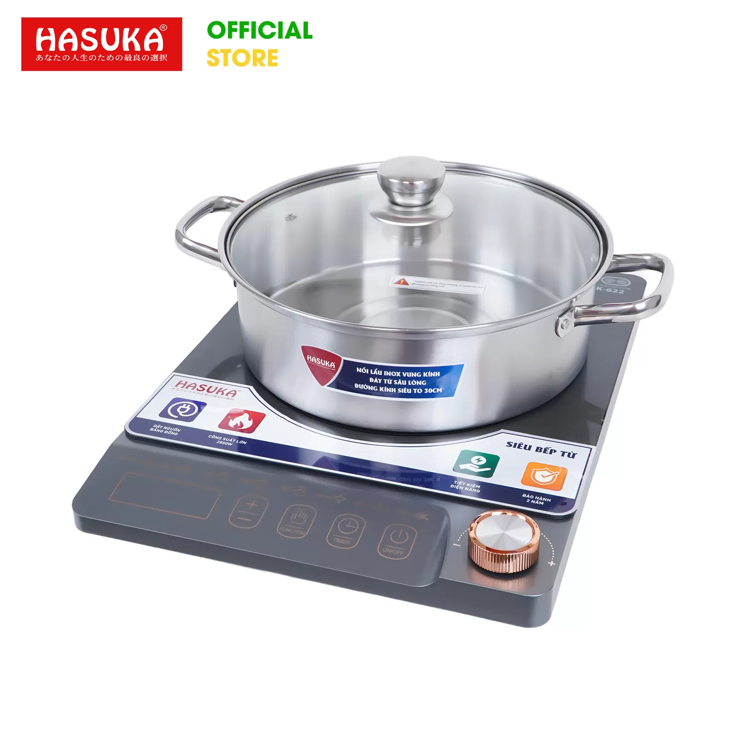 BẾP ĐIỆN TỪ ĐƠN CAO CẤP HASUKA HSK-622