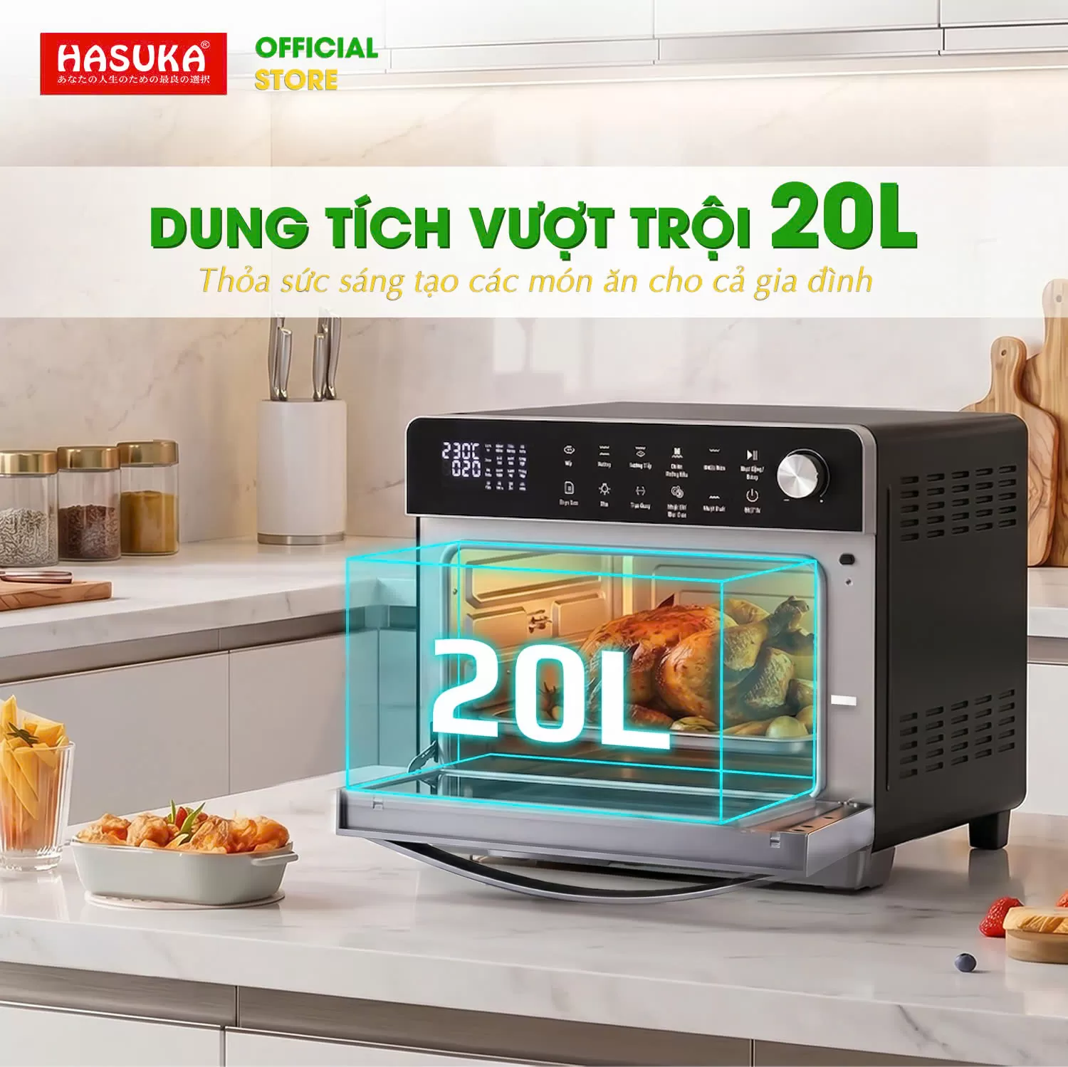 LÒ NƯỚNG HẤP ĐỐI LƯU HASUKA HSK-353