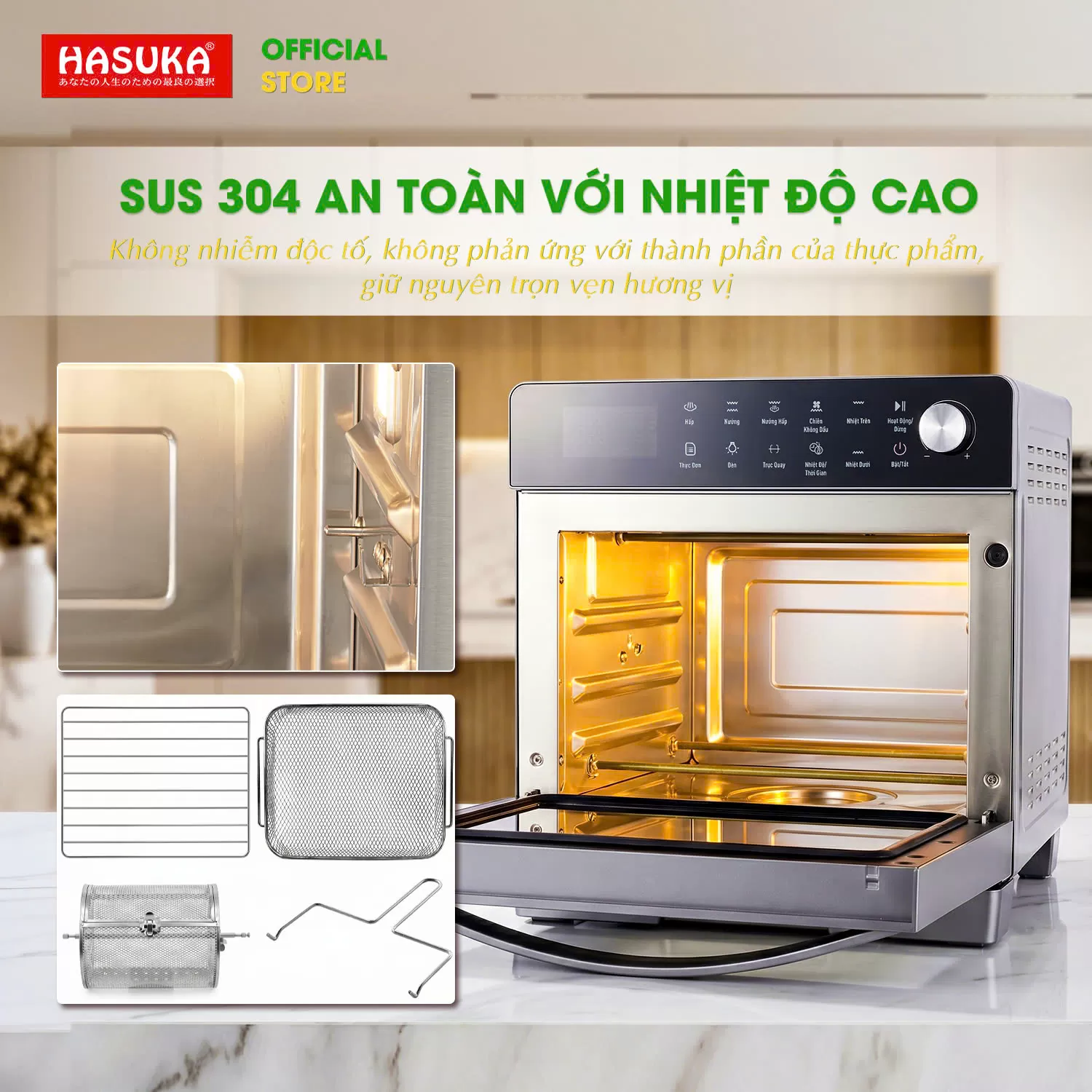 LÒ NƯỚNG HẤP ĐỐI LƯU HASUKA HSK-353