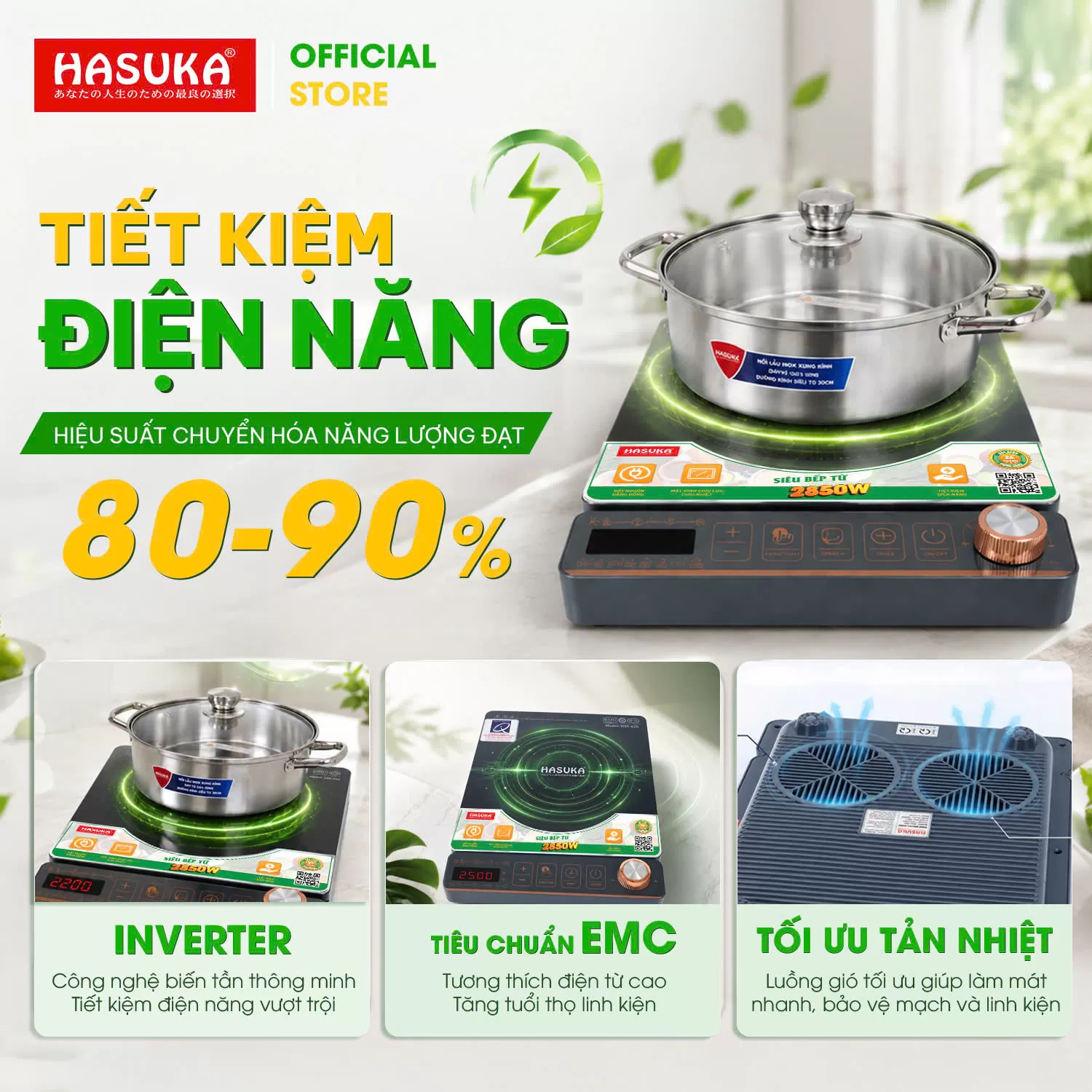 BẾP ĐIỆN TỪ ĐƠN CAO CẤP HASUKA HSK - 620