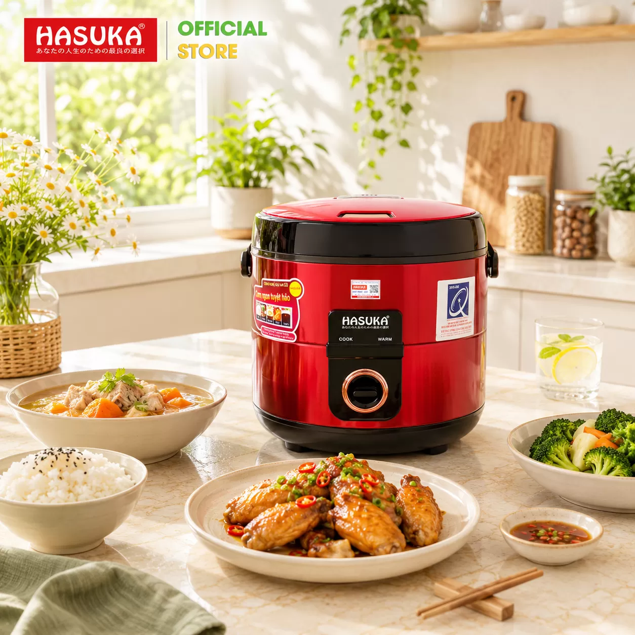 NỒI CƠM ĐIỆN  1,8 LÍT HASUKA HSK-869