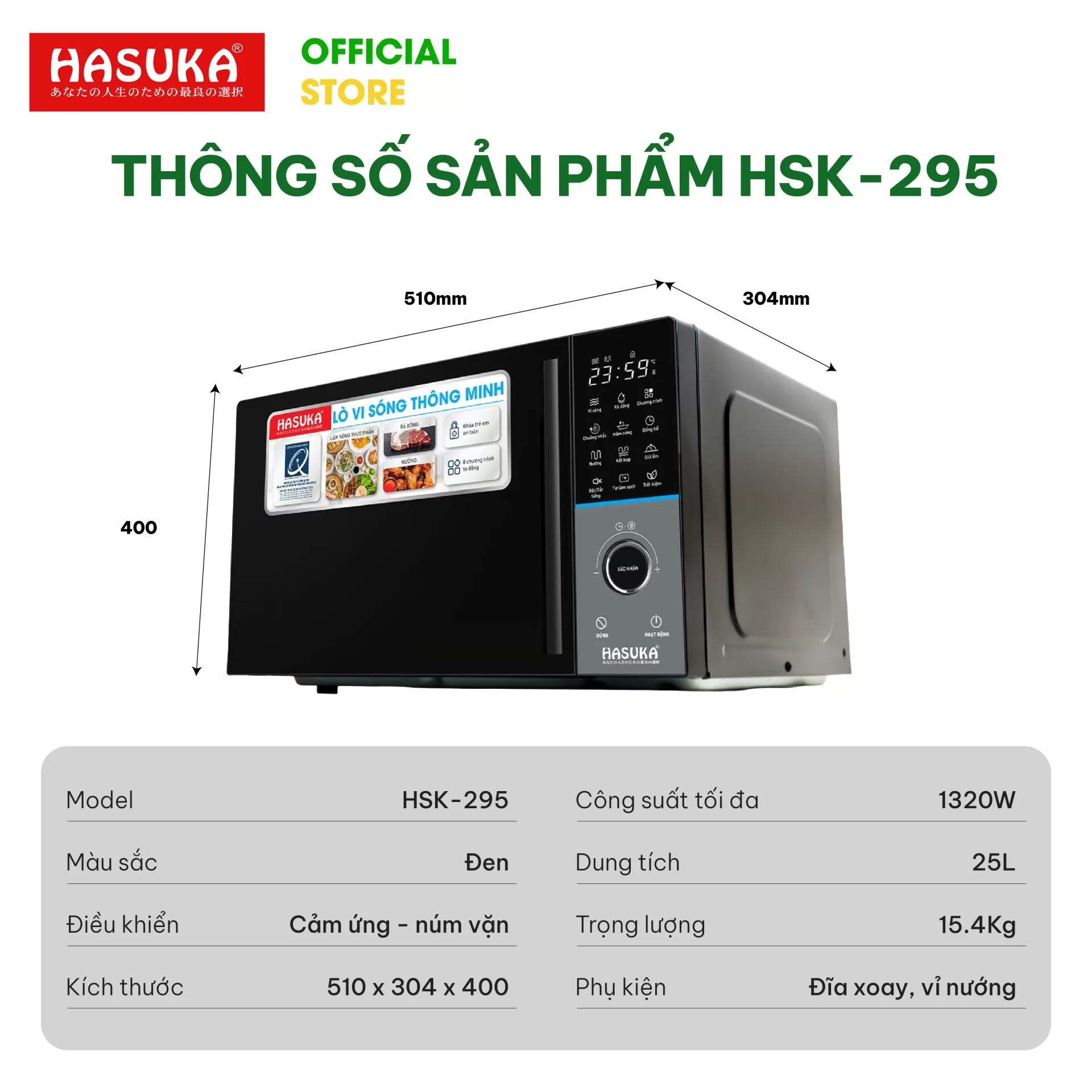 LÒ VI SÓNG ĐA CHỨC NĂNG HASUKA HSK-295