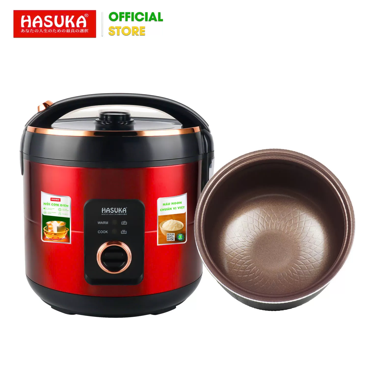 NỒI CƠM ĐIỆN 1,8 LÍT HASUKA HSK-833