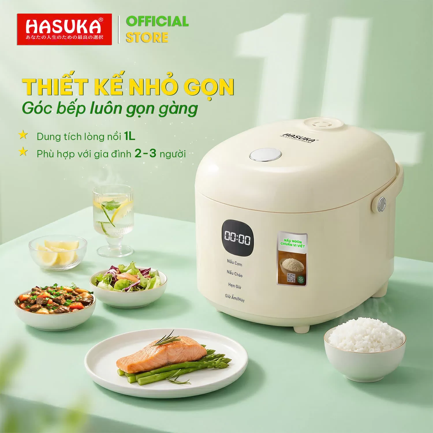 NỒI CƠM ĐIỆN TỬ HASUKA 1.0L HSK-811