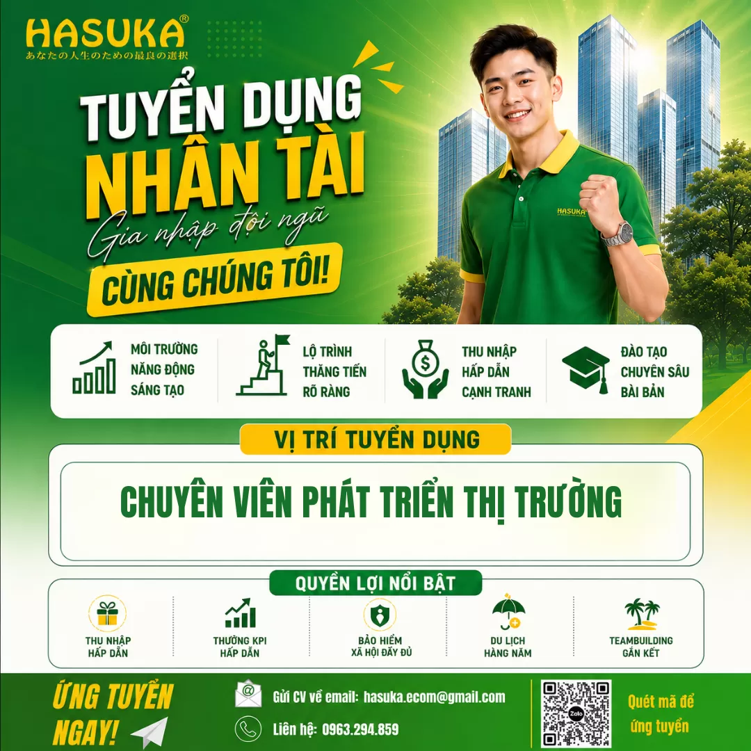 TUYỂN DỤNG CHUYÊN VIÊN PHÁT TRIỂN THỊ TRƯỜNG