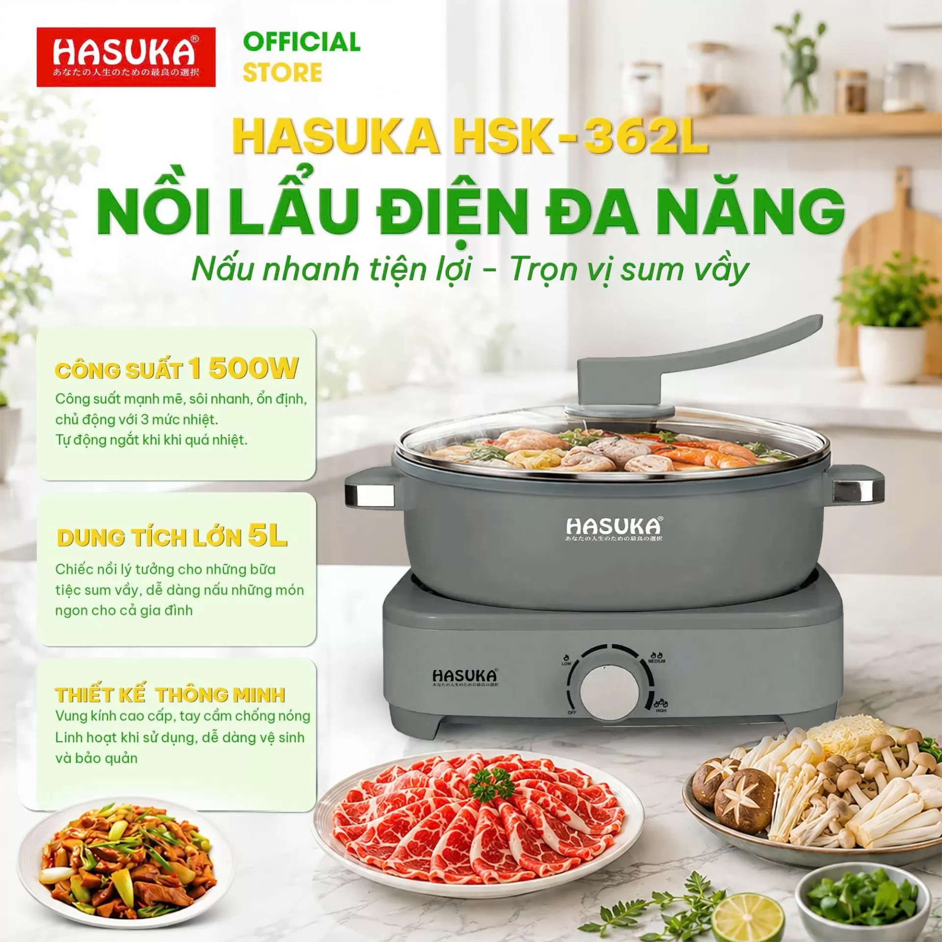 LẨU ĐIỆN ĐA NĂNG HASUKA HSK-362L