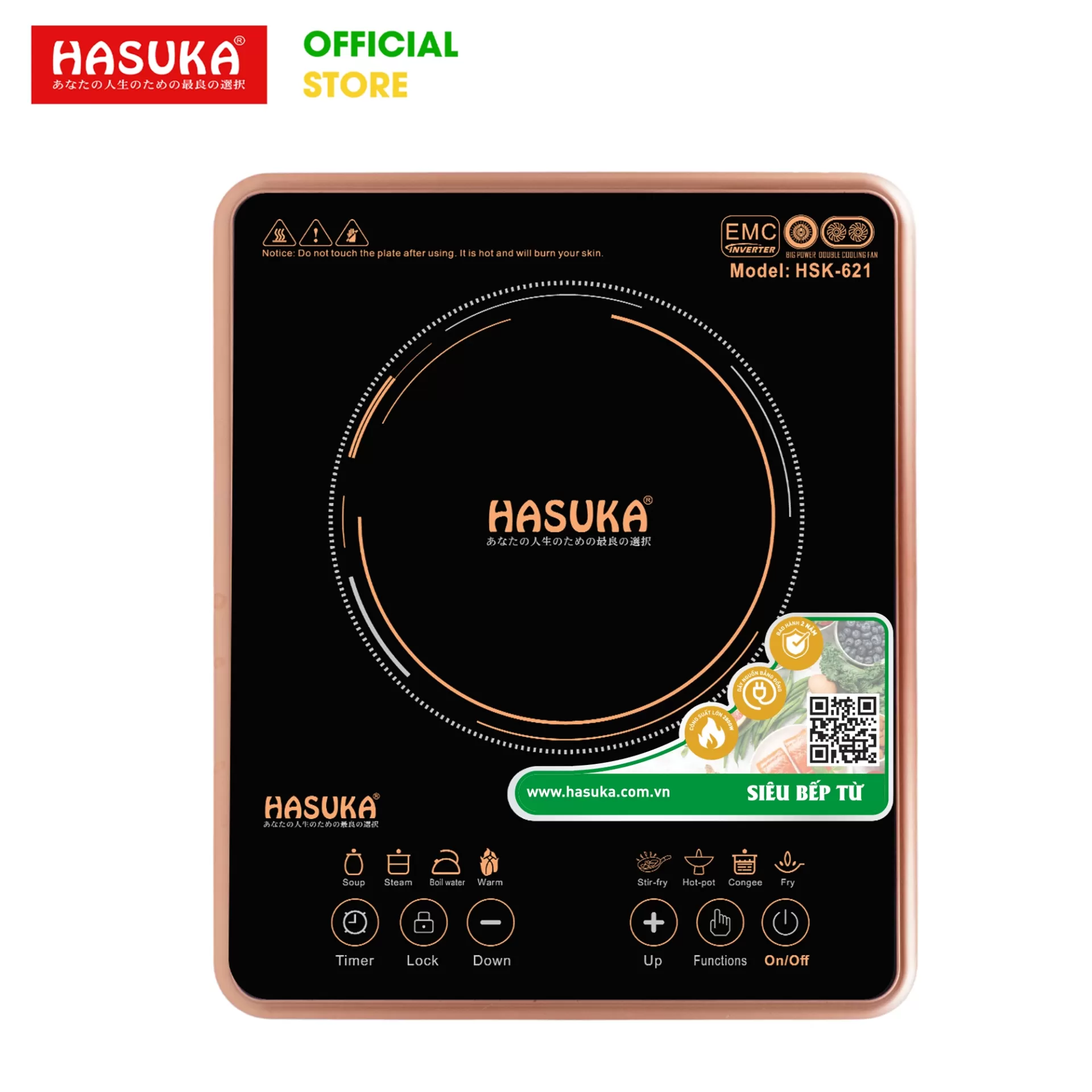 BẾP ĐIỆN TỪ ĐƠN CAO CẤP HASUKA HSK-621