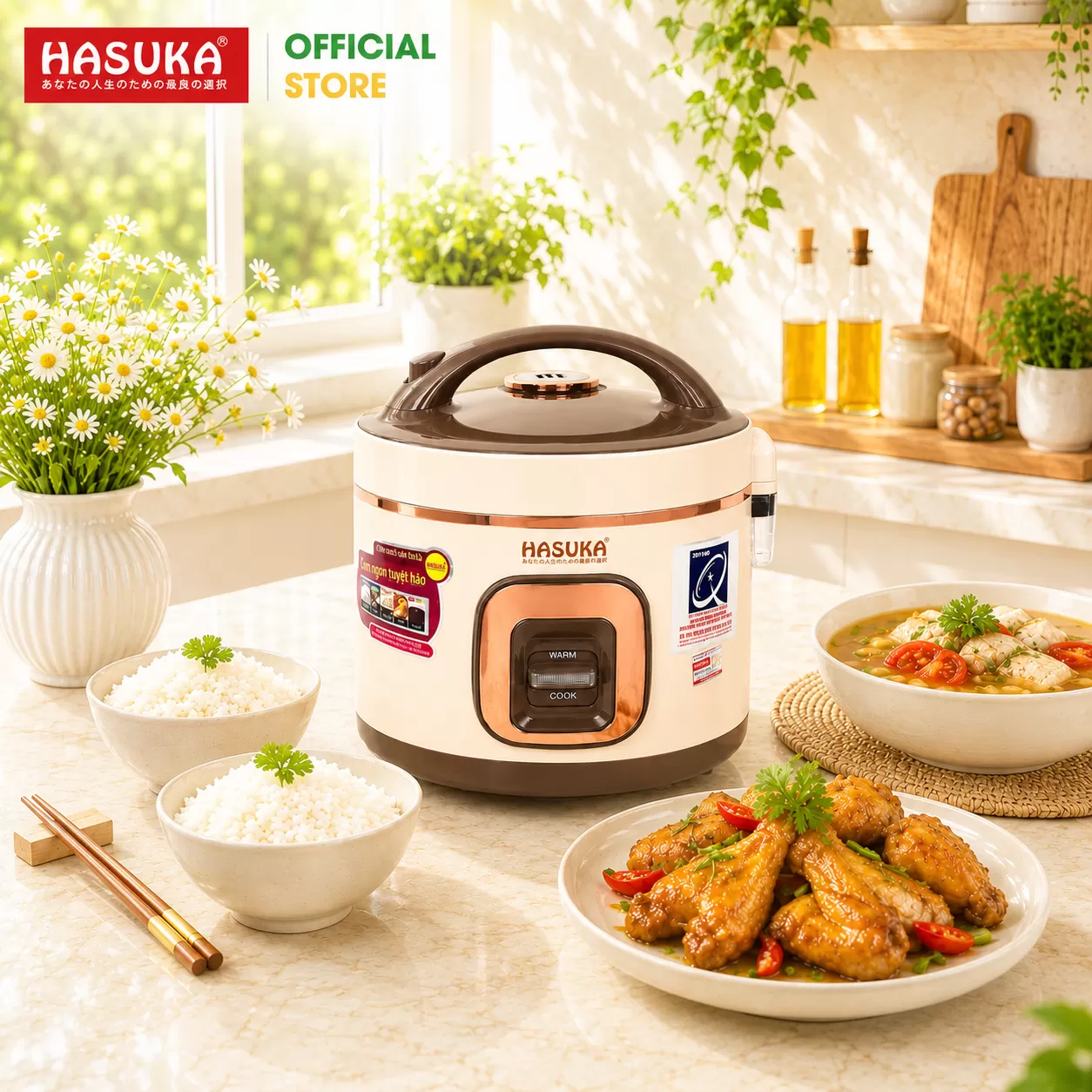 NỒI CƠM ĐIỆN 1,2 LÍT HASUKA HSK-858 PLUS