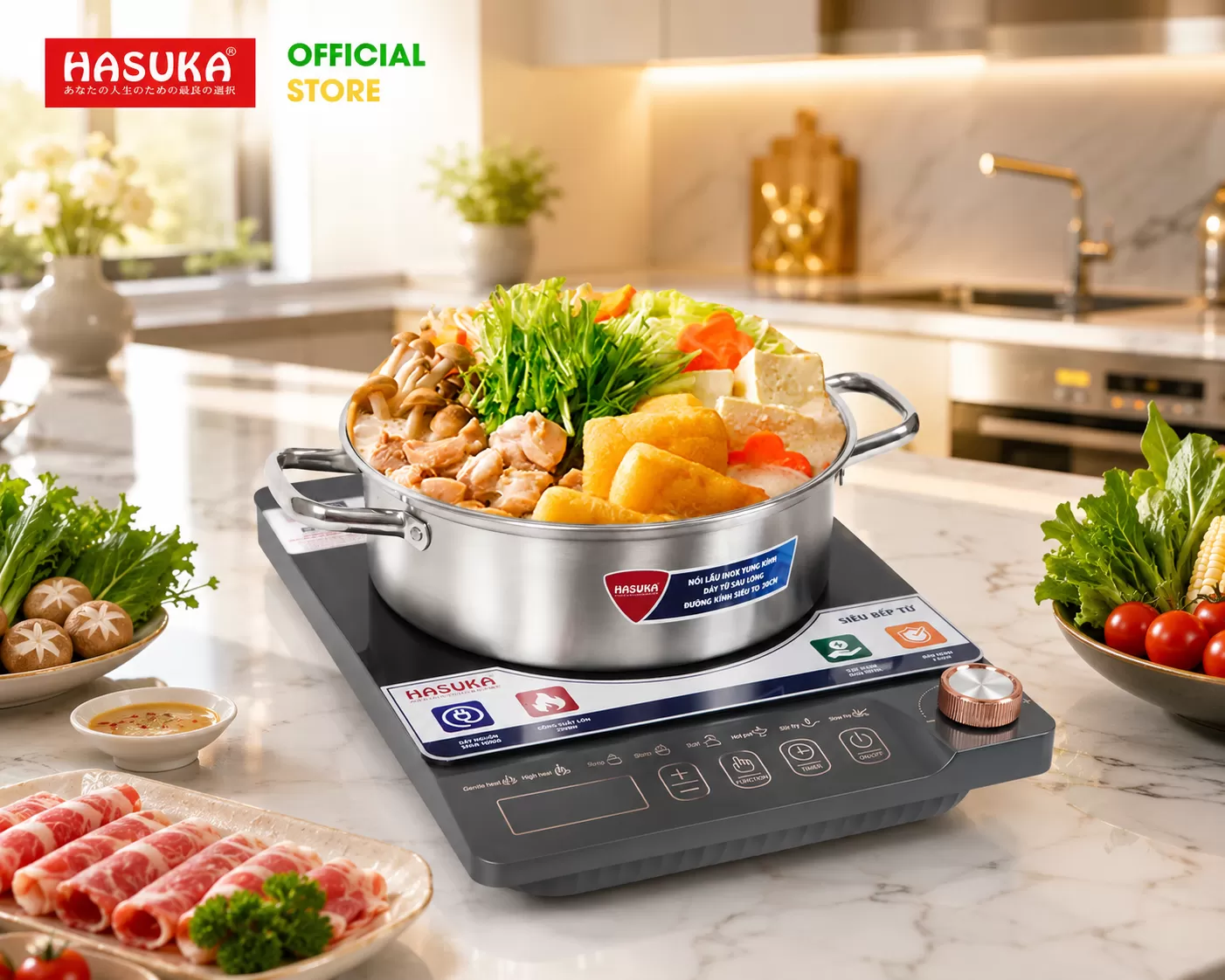 BẾP ĐIỆN TỪ ĐƠN CAO CẤP HASUKA HSK-622