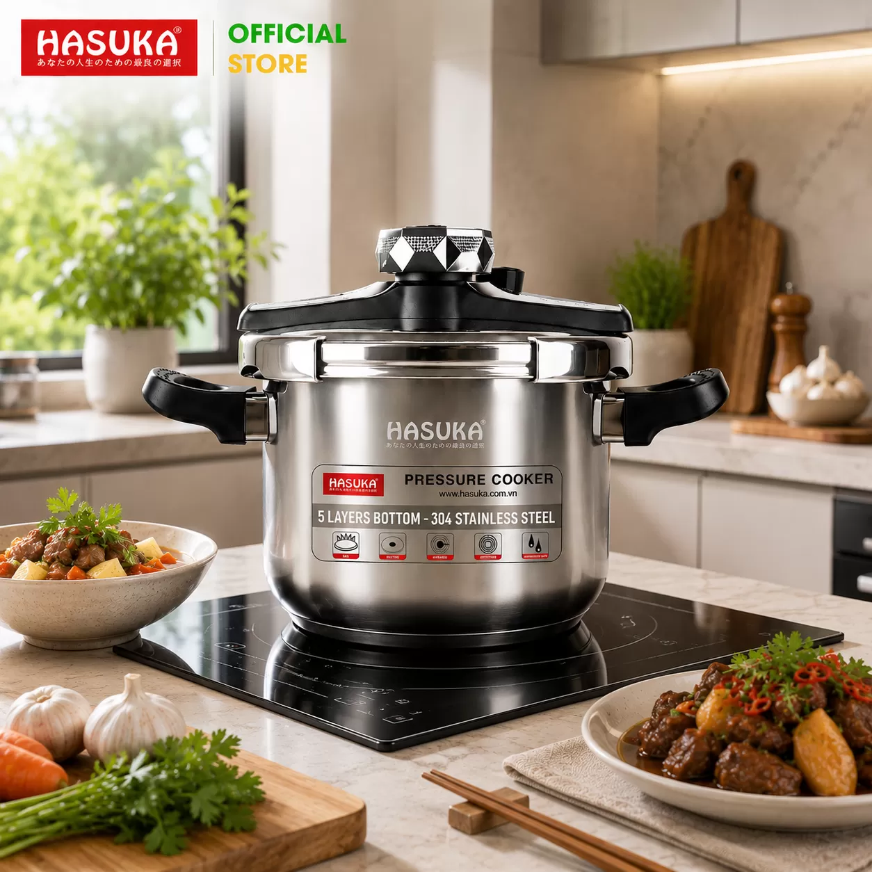 NỒI ÁP SUẤT INOX HASUKA HSK - 960