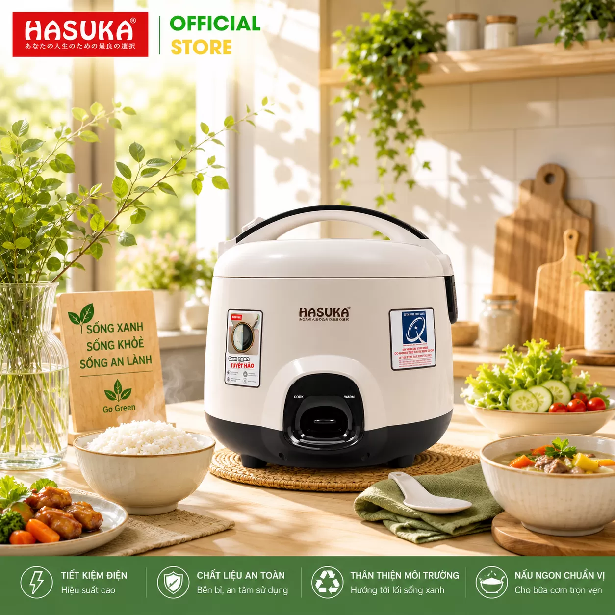 NỒI CƠM ĐIỆN 1,8L HASUKA HSK-883