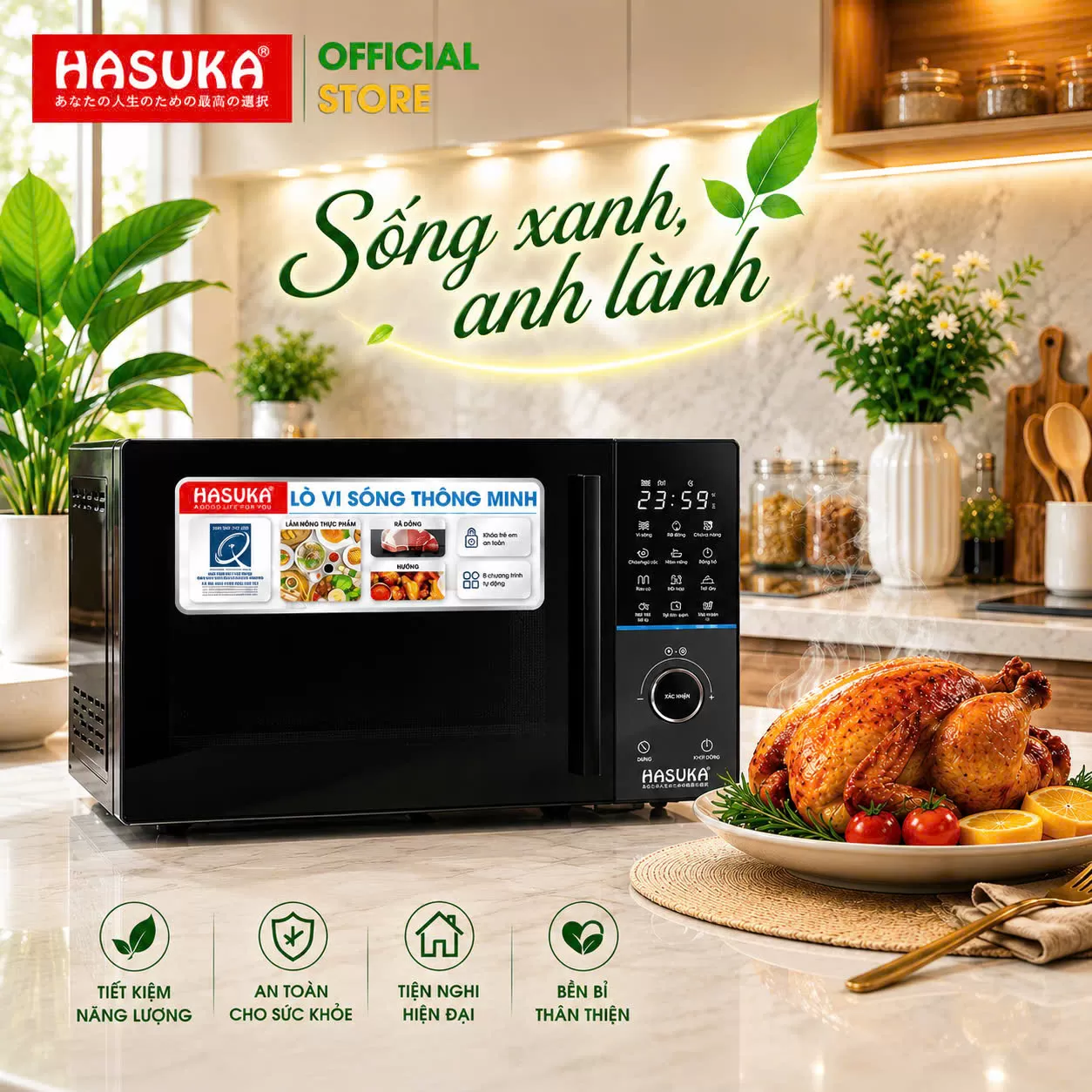 LÒ VI SÓNG ĐA CHỨC NĂNG HASUKA HSK-295