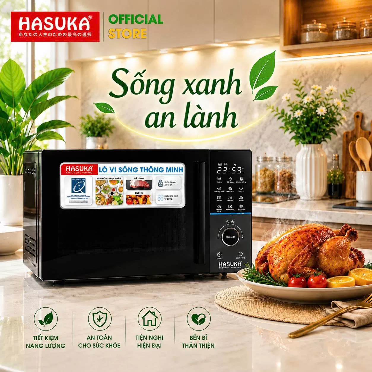 LÒ VI SÓNG ĐA CHỨC NĂNG HASUKA HSK-295